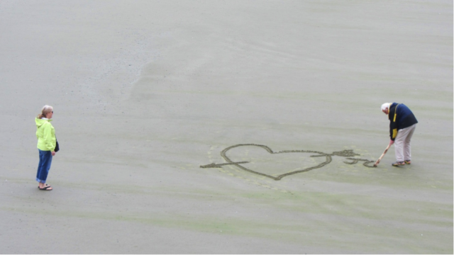 senior couple on the beach