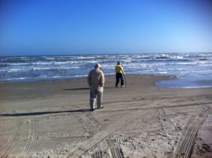 grandparents on the beach